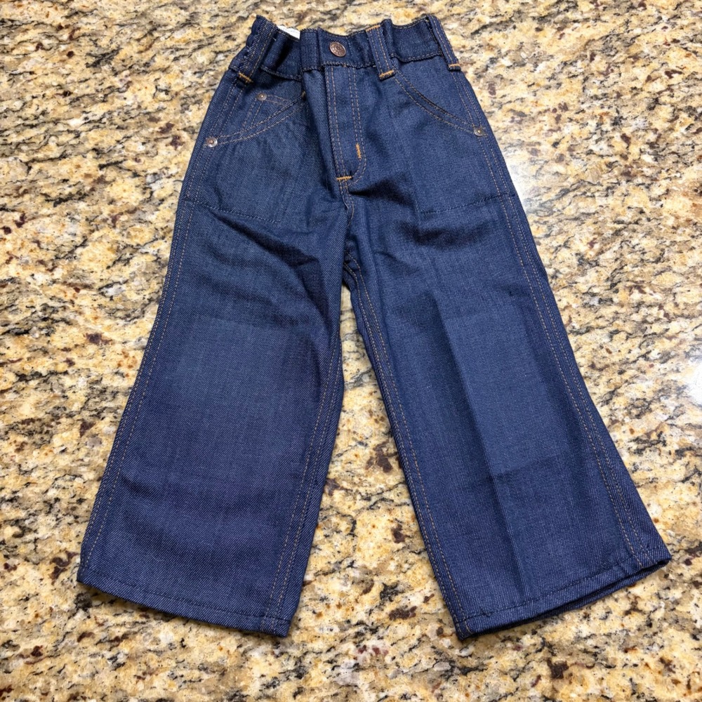 Vintage Sears Toughskins Jeans Kids Size 3 Dark Wash Denim Perma-Prest Straight